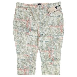 NYDJ NWT Paisley Impression Marilyn Straight Cropped Jeans Boho Vacation